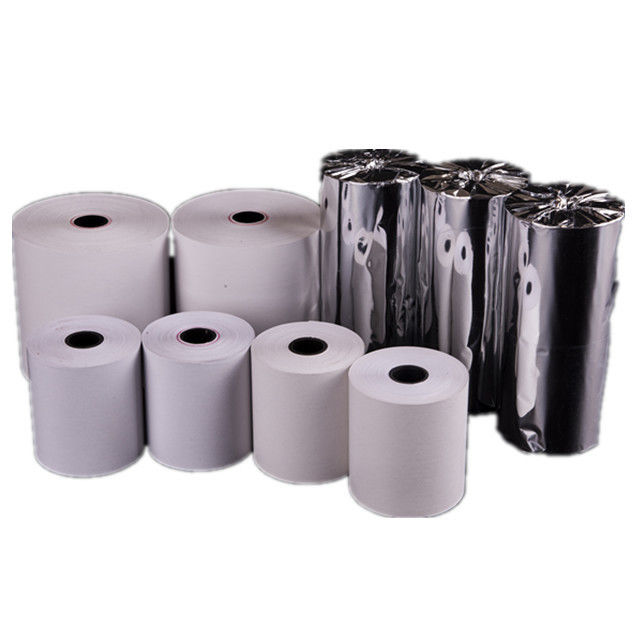 100% Virgin Wood Pulp POS Thermal Paper Roll 45-80gsm Weight Customizable Sizes